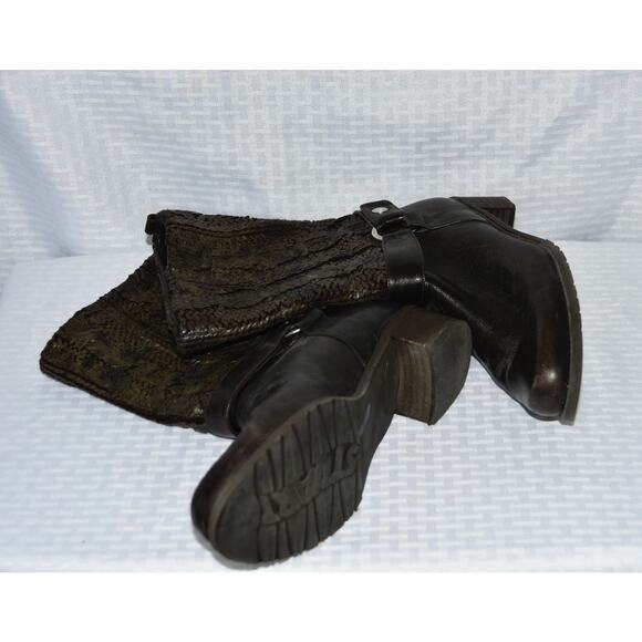 Stuart Weitzman Pimlico Coated Knit Leather Mid Calf Boots Size 9 - Picture 7 of 9